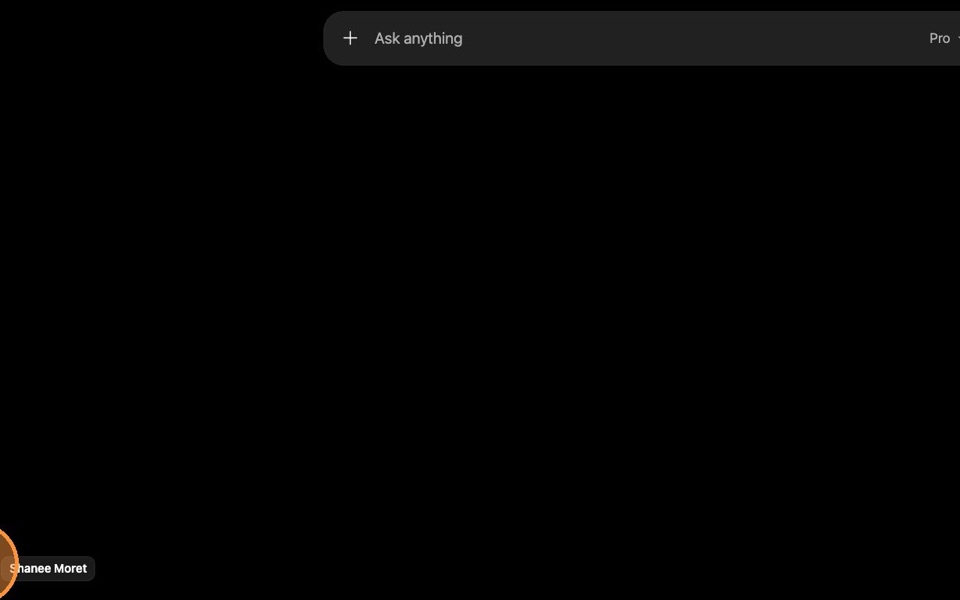 ChatGPT profile menu in the bottom-left corner